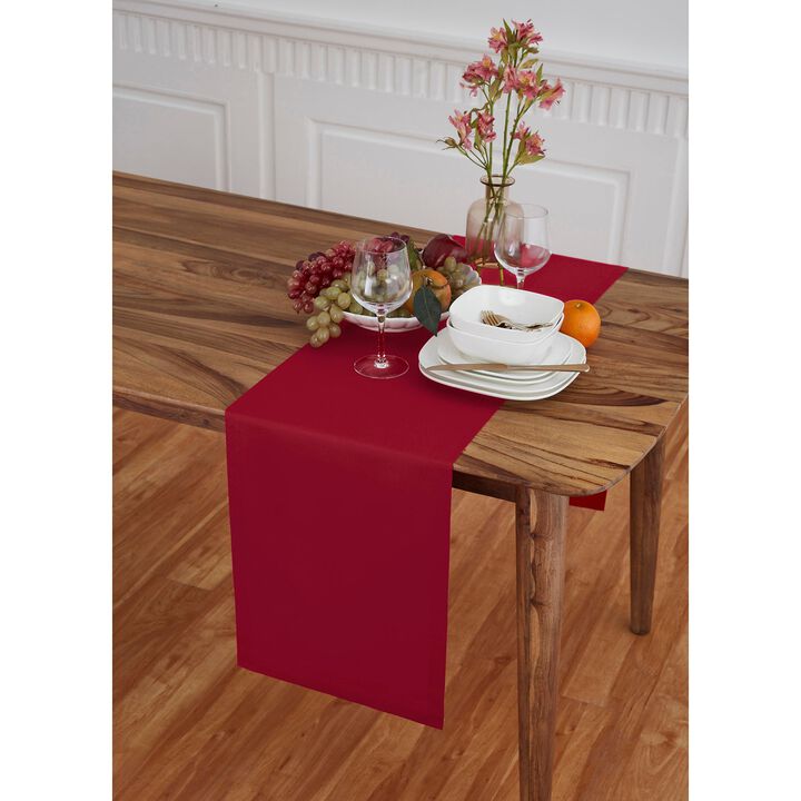 Solino Home Cotton Linen Plain Table Runner | Dru