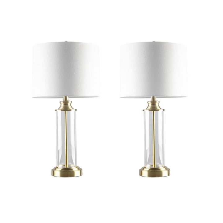 Gracie Mills Payton Finish Glass Table Lamp Set