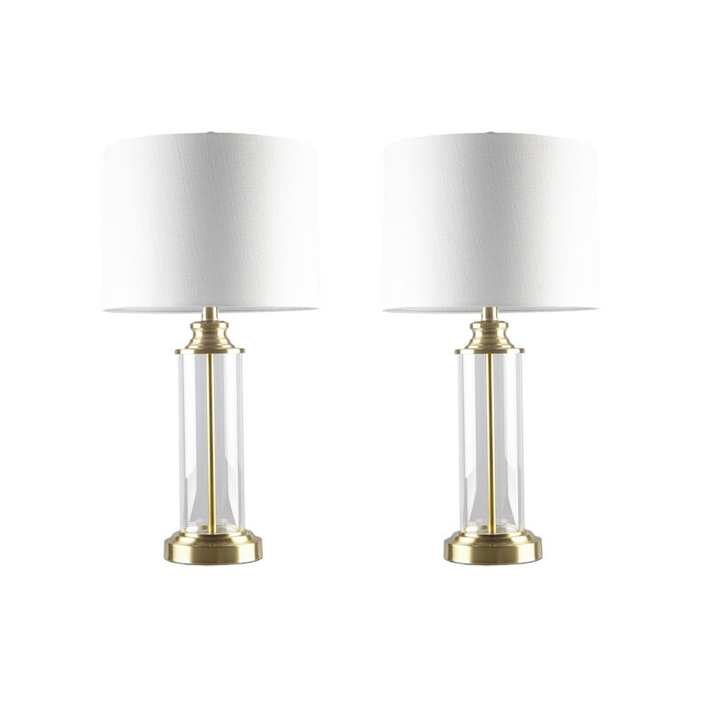 Gracie Mills Payton Finish Glass Table Lamp Set