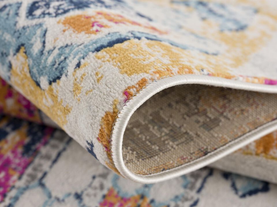 Savannah Boho Modern Yellow Beige Indoor Runner Rug