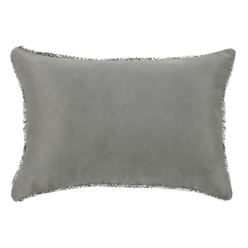 Dolu Lumbar Throw Pillow, Hand Woven Texture, 14x20 Inch, Gray - Benzara