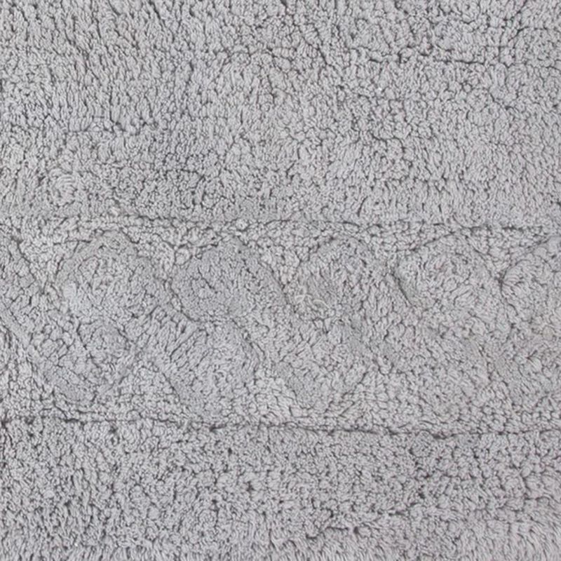 Knightsbridge Chain Bath Rug Cotton Non Skid Back - 17"x24", Silver