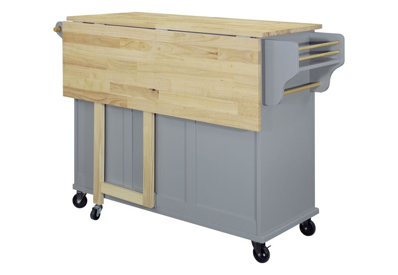 Streamdale Cambridge Wood Top Kitchen Island With Storage 0001