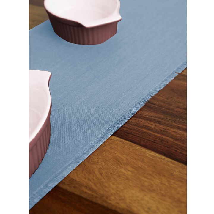 Solino Home 100% Pure Linen Table Runner 14 x 60 Inch | Fringe