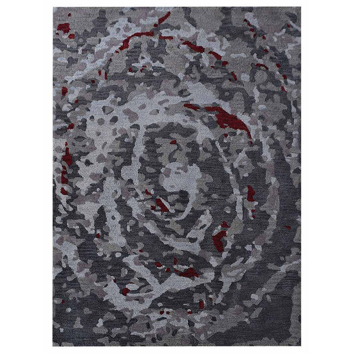 RUGSOTIC CARPETS HAND TUFTED WOOL ECO-FRIENDLY AREA RUGS  - 5'x8', Rectangle Shape, Multicolor, Abstract Modern Design, High Pile Thick Handmade Area Rugs for Living Room, Bed Room (K03055)