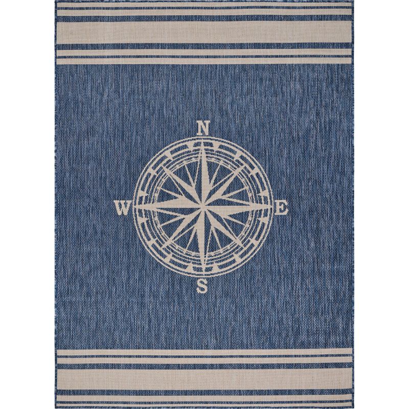 Nautical Navigation Rectangular Outdoor Area Throw Rug