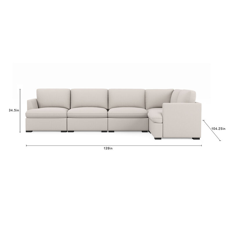 Cromwell 6 Piece Modular Sofa - Light Brown