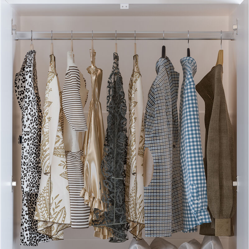 FUFU&GAGA Bedroom Double Door Three Drawer Storage Mirrored Wardrobe (31.5"W x 19.7"D x 70.9"H) White