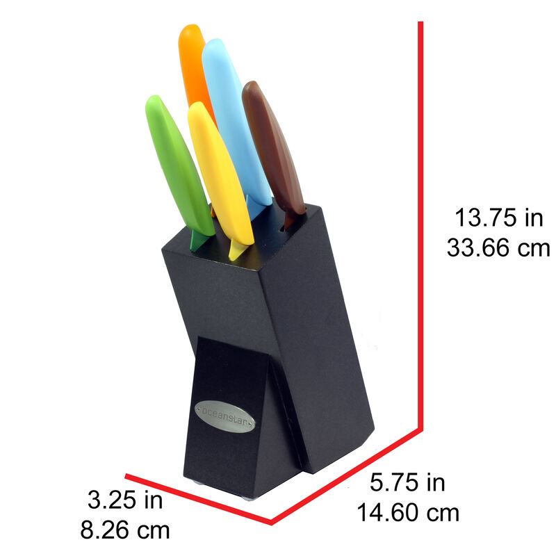 Oceanstar 6-Piece Non-Stick Coating knife set with Block
