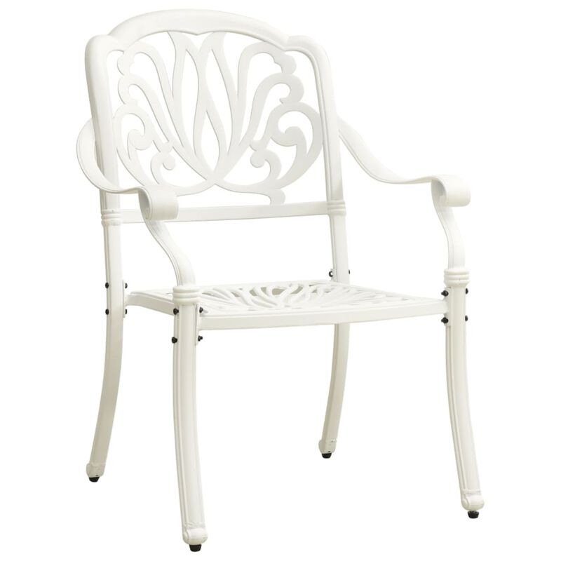 vidaXL 3 Piece Bistro Set Cast Aluminum White