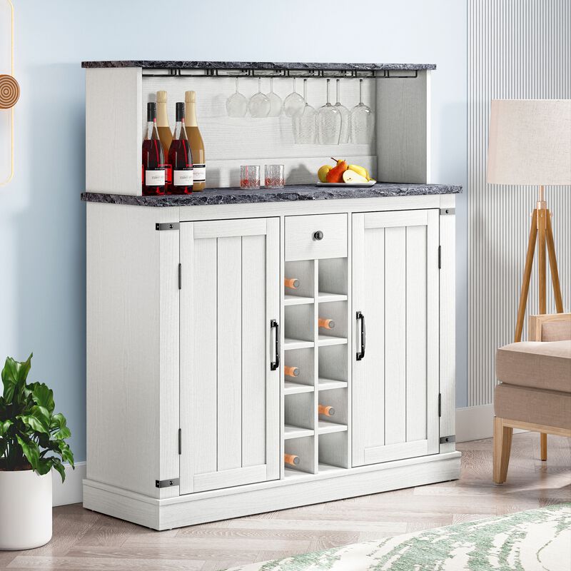 FESTIVO Farmhouse Buffet Bar Cabinet with Wine Storage