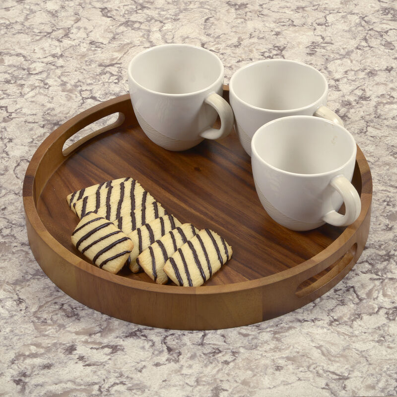 Round Serving Tray - 15" - Solid Bottom
