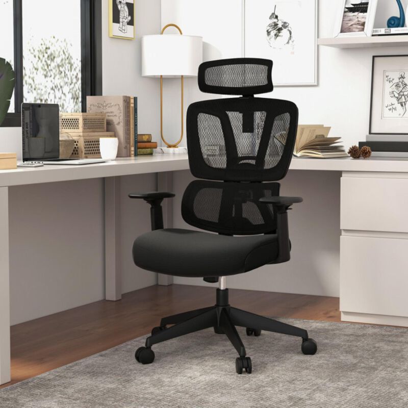 Hivvago Ergonomic Office Chair with N Type Lumbar Support and Adjustable Headrest