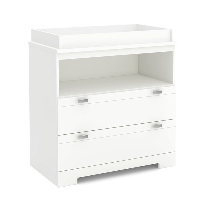 Hivvago Modern Nursery 2 Drawer Storage Baby Changing Table in White