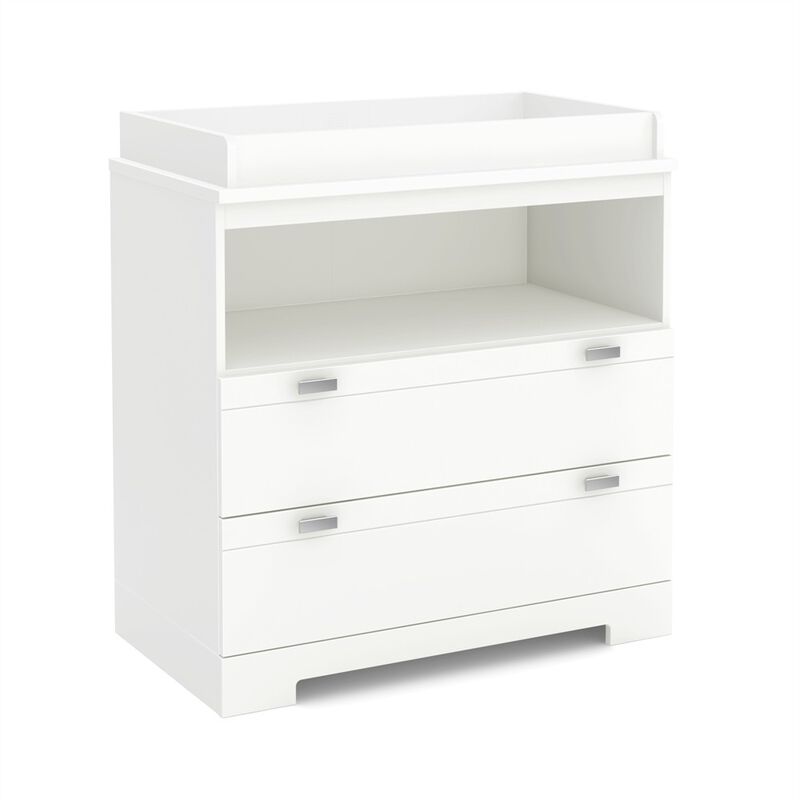 Hivvago Modern Nursery 2 Drawer Storage Baby Changing Table in White