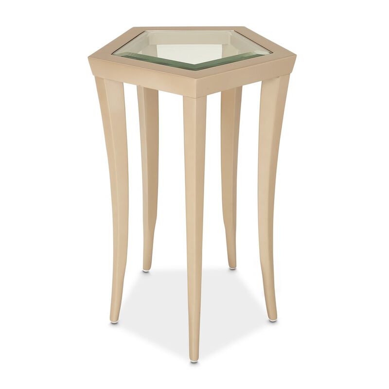 Michael Amini La Rachelle Chairside Table - Champagne