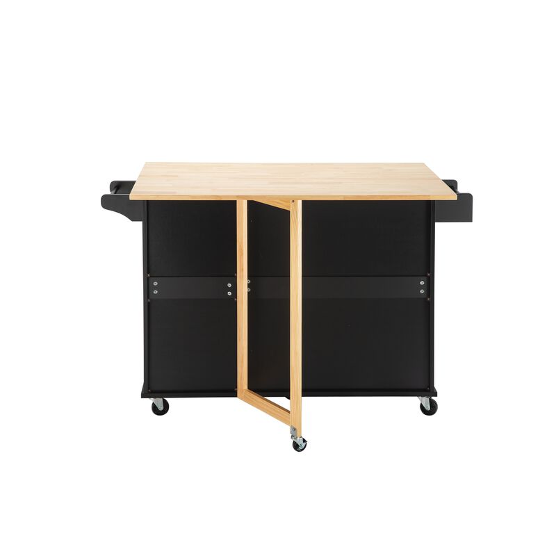 Streamdale Mobile Kitchen Island with Extendable Table