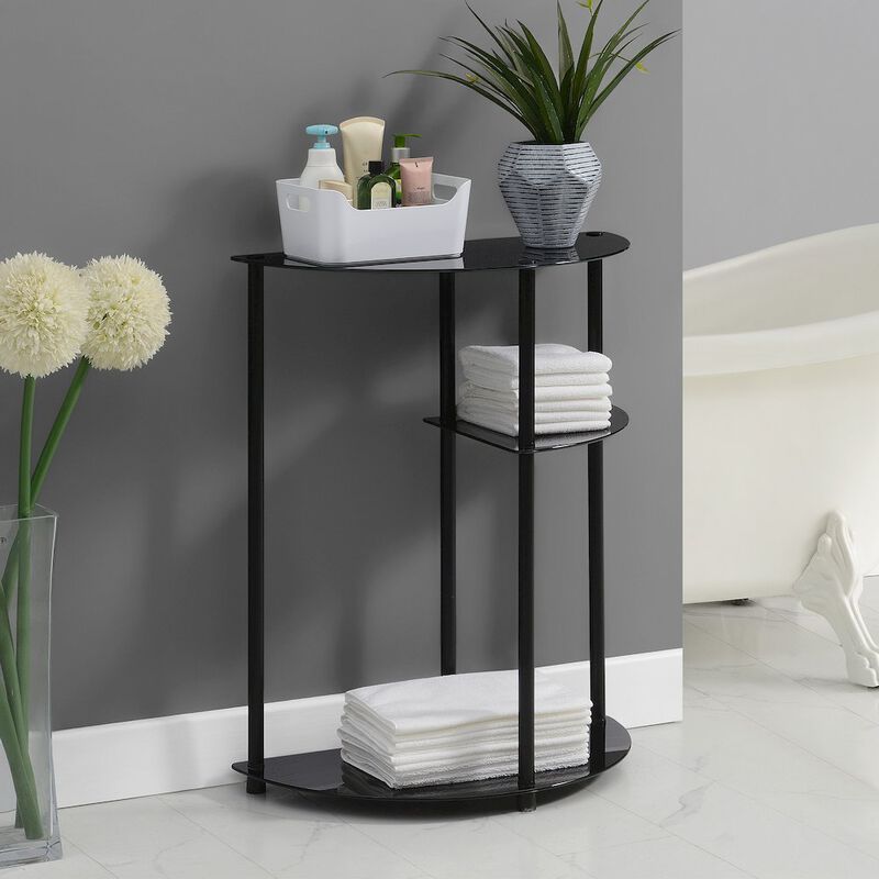 Convenience Concepts Designs2Go Classic Glass 3 Tier Display Entryway Hall Table