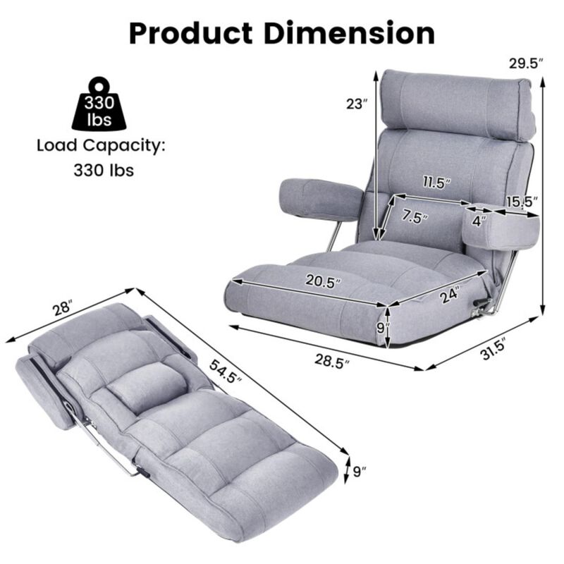 Hivvago Adjustable Folding Sofa Chair with 6 Position Stepless Back