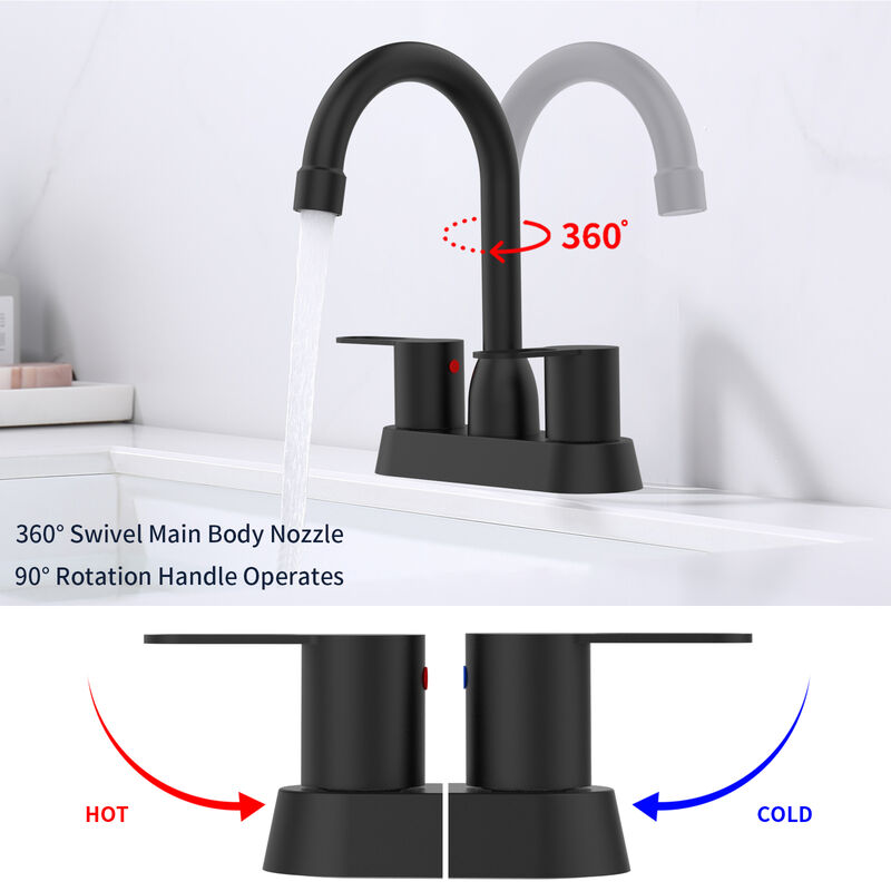 Brushed Nickel 2-Handle Bathroom Sink Faucet Centerset for 3-Hole Mount
