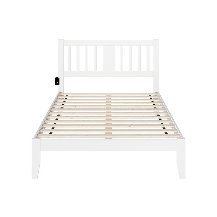 Tahoe Full Bed with USB Turbo Charger in White