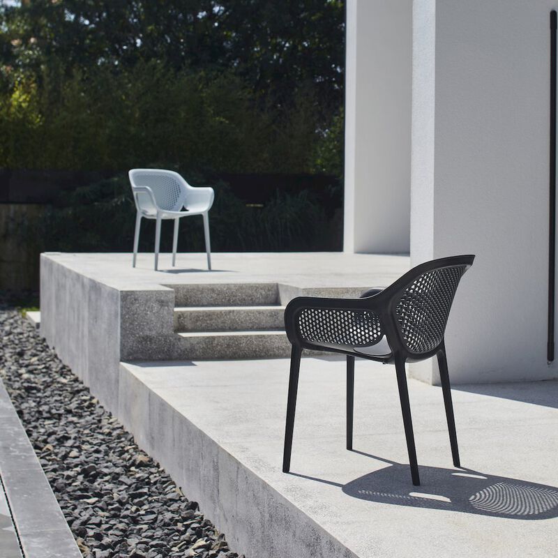 Omax Decor Atra Resin Patio Dining Chair in Cool Gray - (Set of 2)