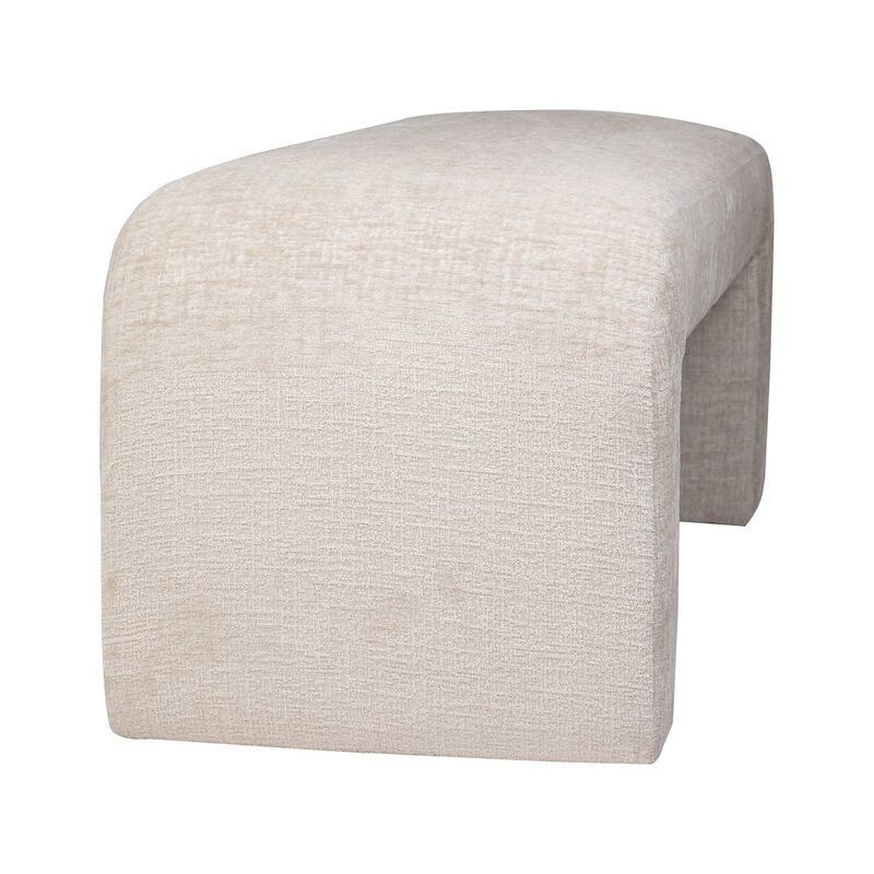 Jofran Sophia Modern Luxury Curved Upholstered Waterfall Jacquard Bench - Small