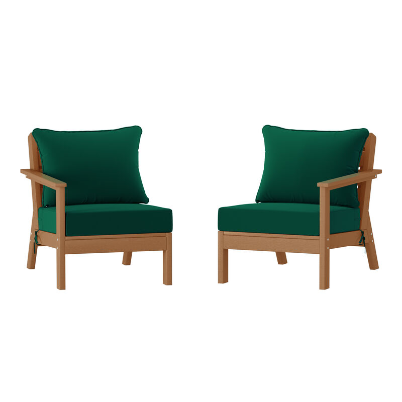 WestinTrends Outdoor Patio HDPE Loveseat Sofa with Patio Cushions