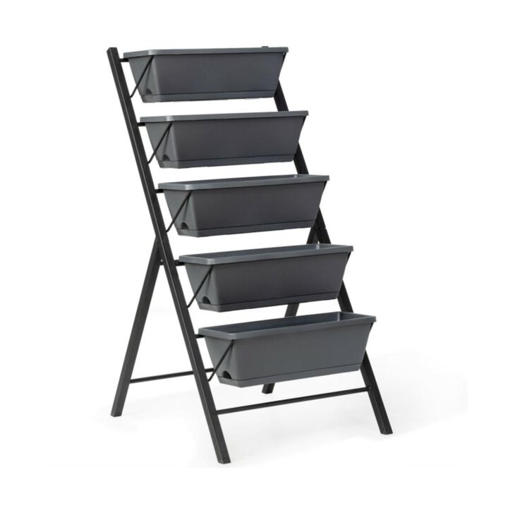 Hivvago 5-Tier Raised Garden Bed with Water Drainage for Flowers Vegetables