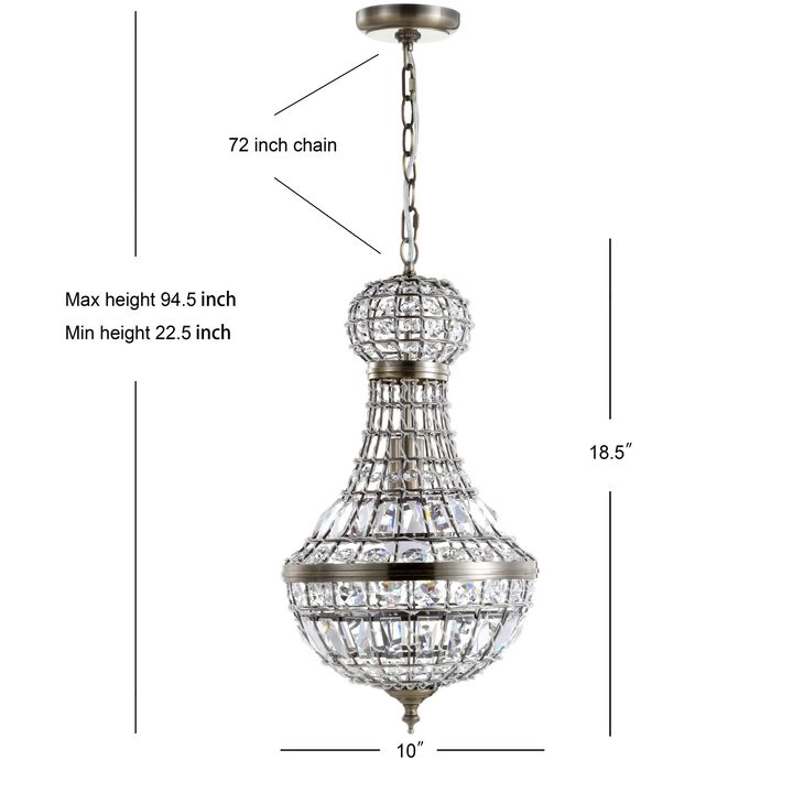 Regina Crystal/Metal Empire LED Pendant
