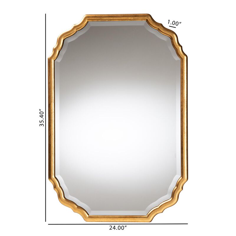 Baxton Studio Pacino Antique Goldleaf Accent Wall Mirror