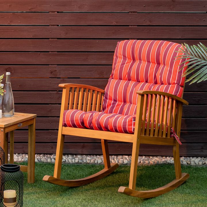 Tufted Patio High Back Chair Cushion with Non-Slip String Ties