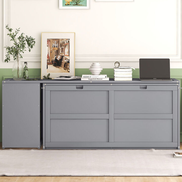 Queen Size Murphy Bed With Rotatable Desk