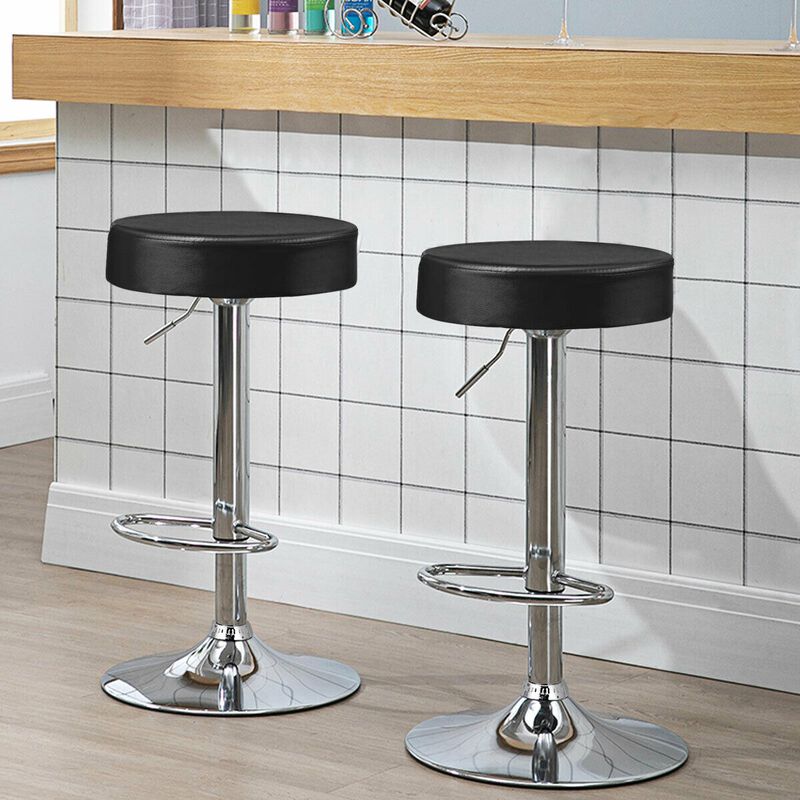 1 PC Round Bar Stool Adjustable Swivel Pub Chair