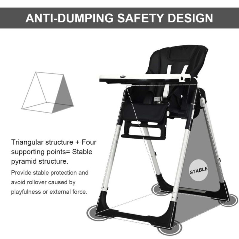 Hivvago Foldable High chair with Multiple Adjustable Backrest