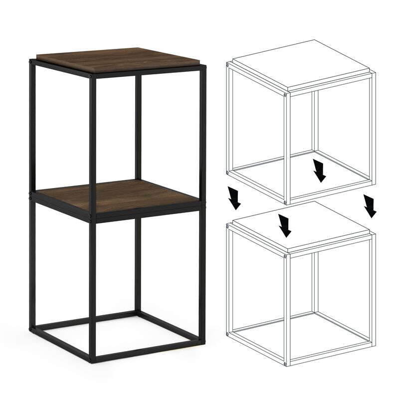 Furinno Furinno Moretti Modern Lifestyle Stackable Shelf, 1-Tier, Columbia Walnut