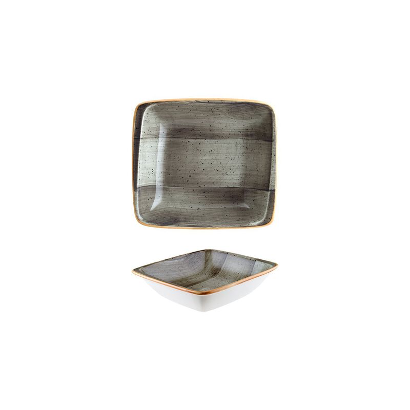 Space 7.5" x 6.5" x h:2" 20 oz. Square Grey Porcelain Bowl