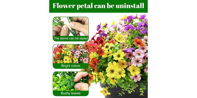 12 Bundles Spring Artificial for Outdoors Home Decor