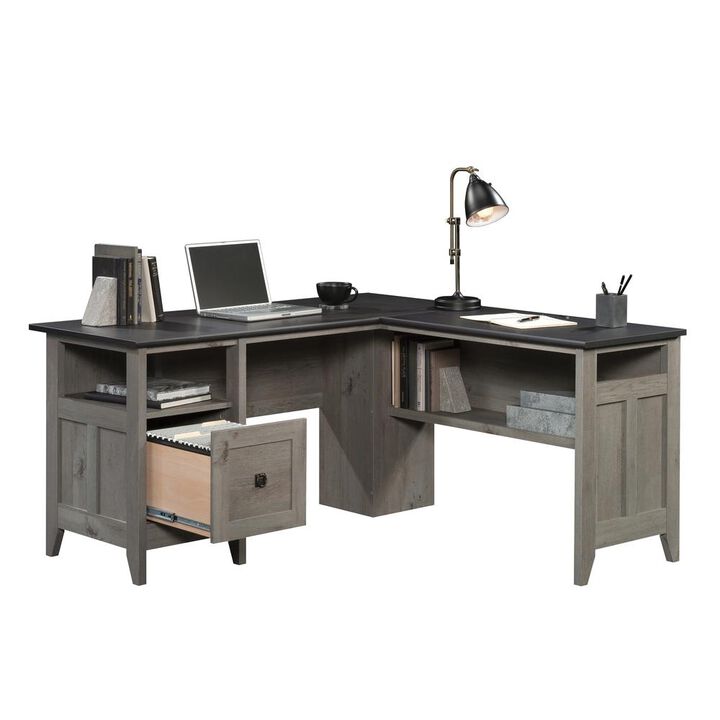 Sauder August Hill  L-Desk Mystic Oak/Raven Oak
