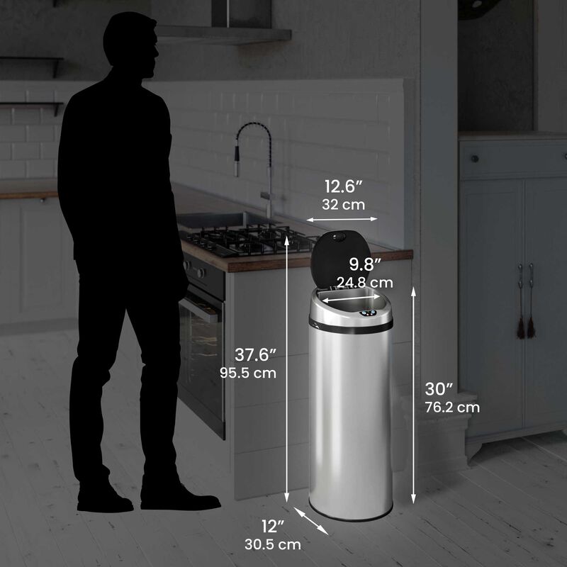 iTouchless 13 Gallon Round Sensor Trash Can