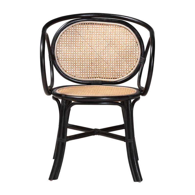 Bali & Pari Palesa Modern Bohemian Natural Brown Rattan Dining Chair