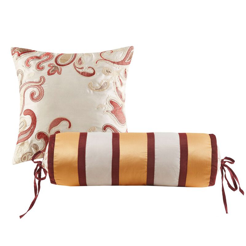 Gracie Mills Thornton 5-Piece Reversible Jacquard Bedspread Set with Throw Pillows