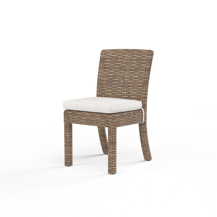 Havana Armless Dining Chair in Canvas Flax w/ Self Welt