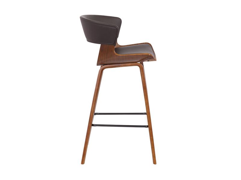 27 Inches Saddle Seat Leatherette Counter Stool, Brown - Benzara