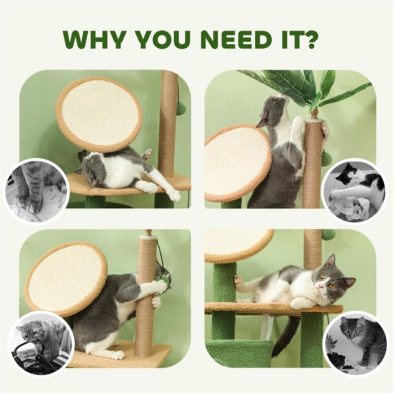 Multi-Level Cat Tree Tower with Scratching Posts, Cozy Condos & Perches for Indoor Cats