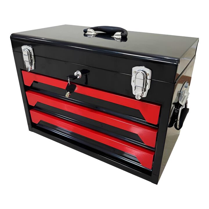 3-Drawer Tool Box with Complete Tool Set for Garage or Workshop