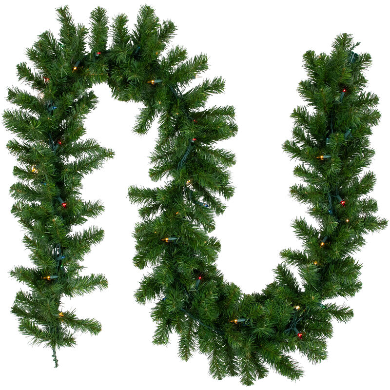 9' x 10" Pre-Lit Oak Creek Pine Artificial Christmas Garland - Multi Lights