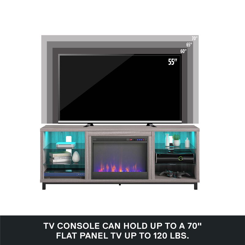 Ameriwood Home Norton Deluxe Fireplace TV Stand for TVs up to 70"