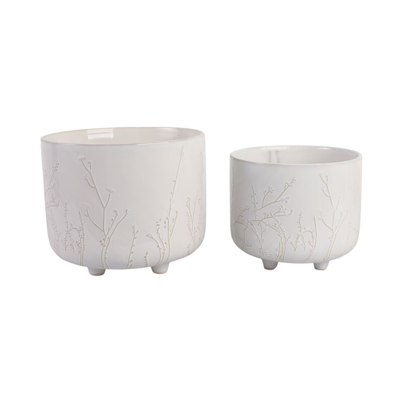 Ivory Stoneware Planters