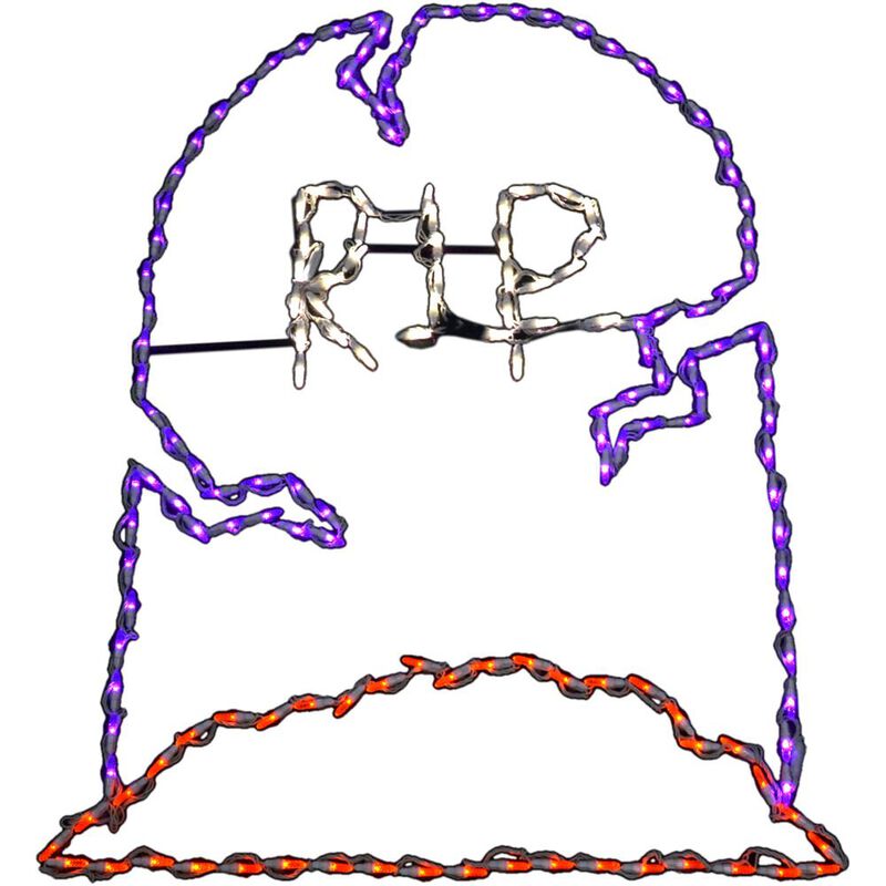 Haunted Hill Farm HHF LED RIP Tombstone, 42x43H